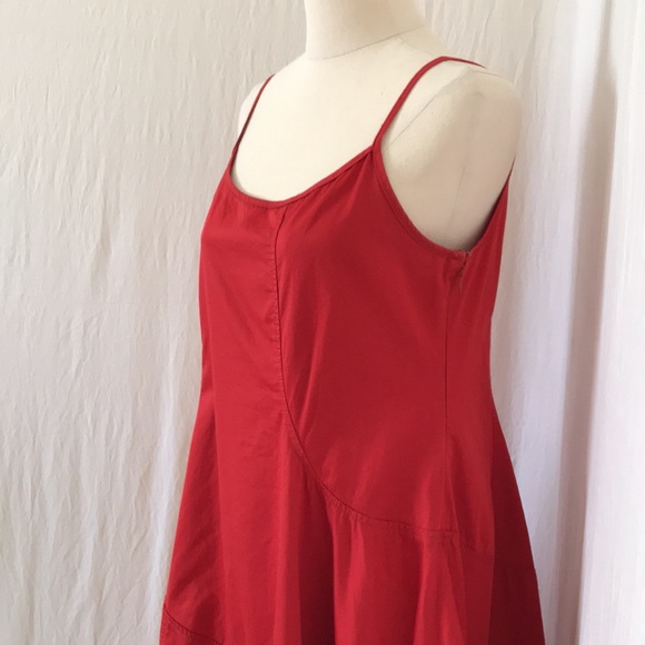 WOMENS S red sundress balloon skirt midi dress - Picture 2 of 16